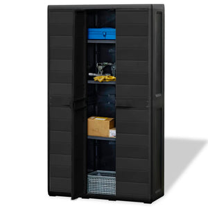 Gartenschrank mit 4 Regalen, Schwarz