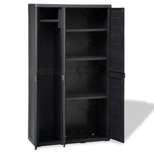 Gartenschrank mit 4 Regalen, Schwarz