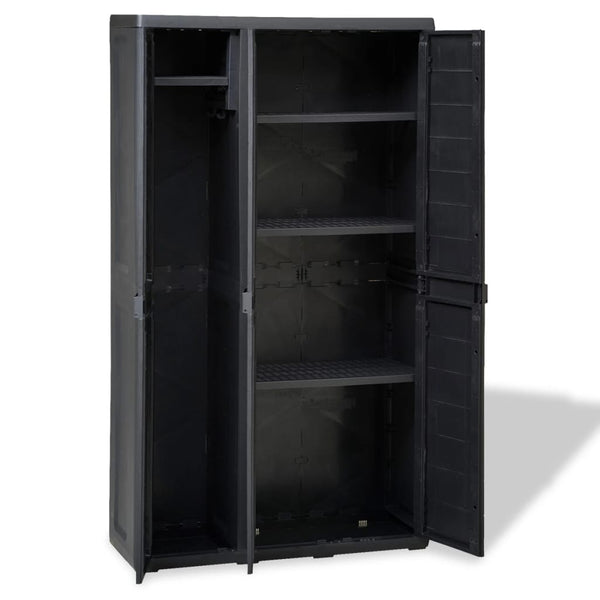 Gartenschrank mit 4 Regalen, Schwarz