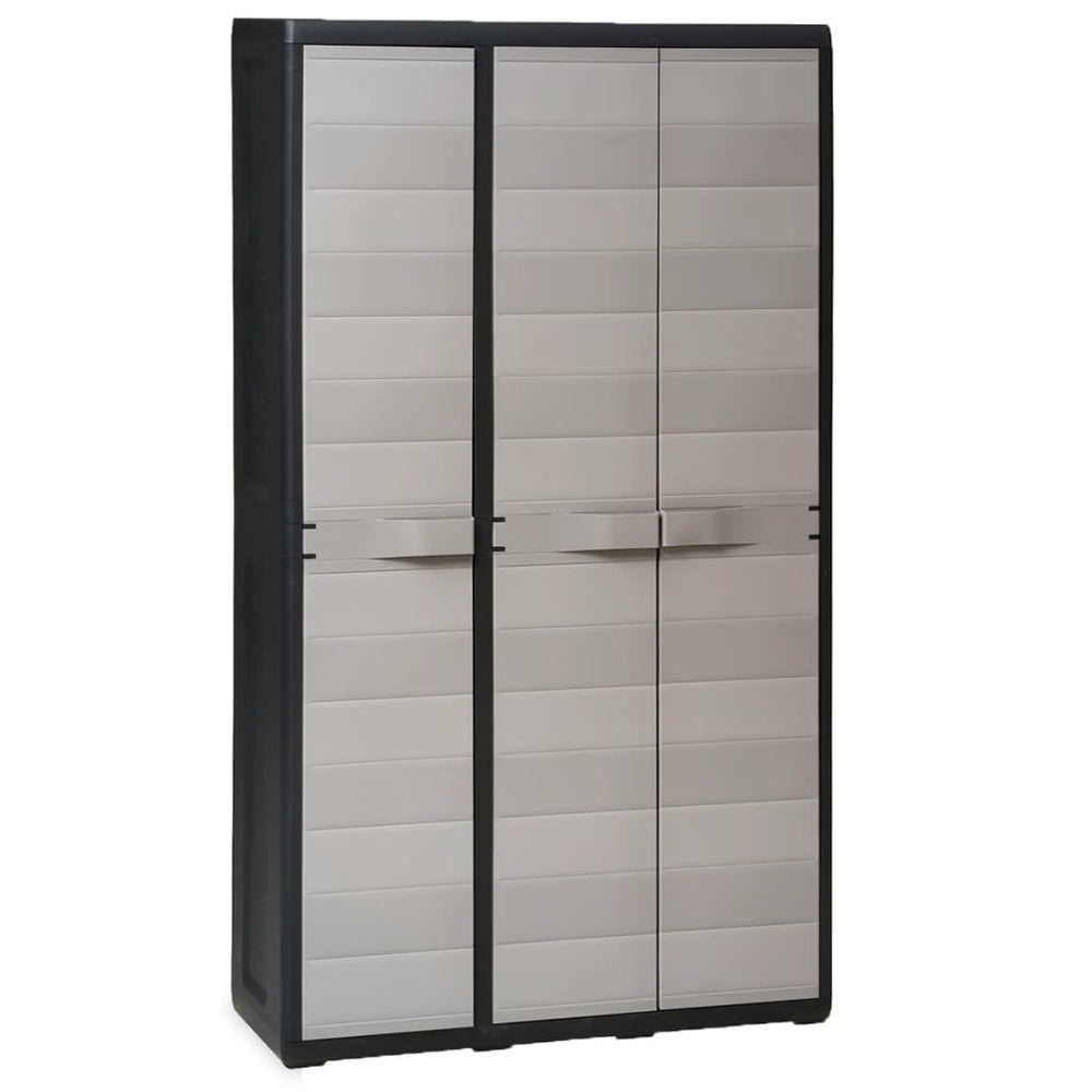 Gartenschrank mit 4 Regalen, Schwarz/Grau