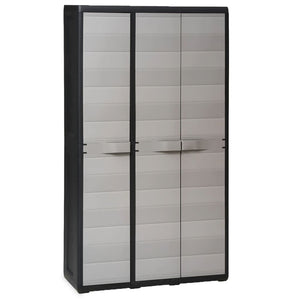 Gartenschrank mit 4 Regalen, Schwarz/Grau