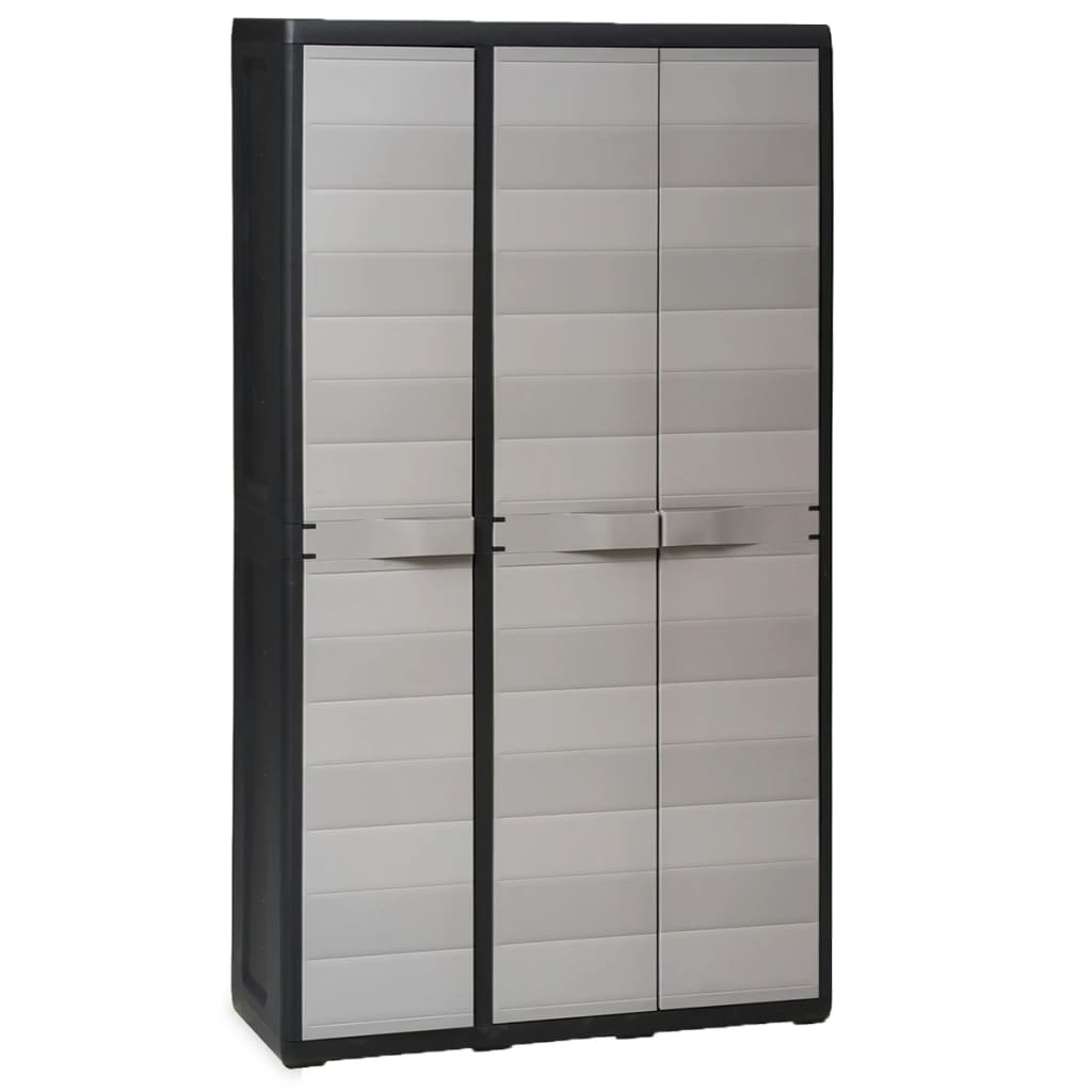 Gartenschrank mit 4 Regalen, Schwarz/Grau
