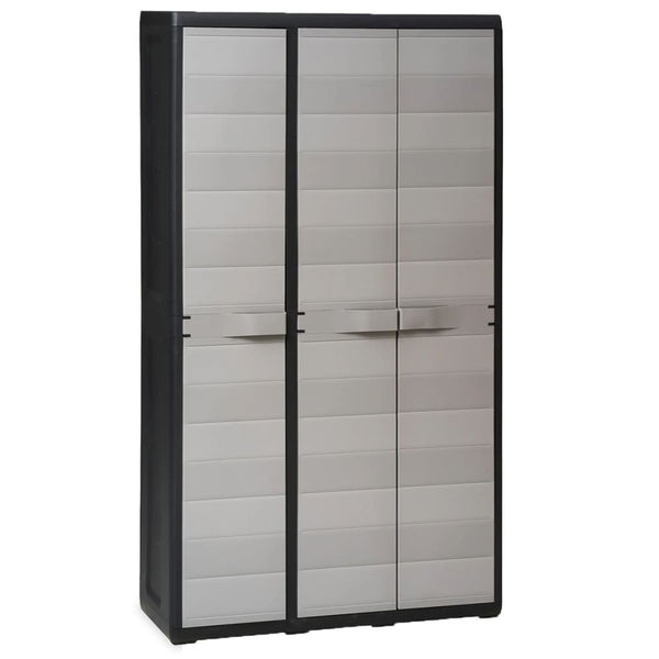 Gartenschrank mit 4 Regalen, Schwarz/Grau