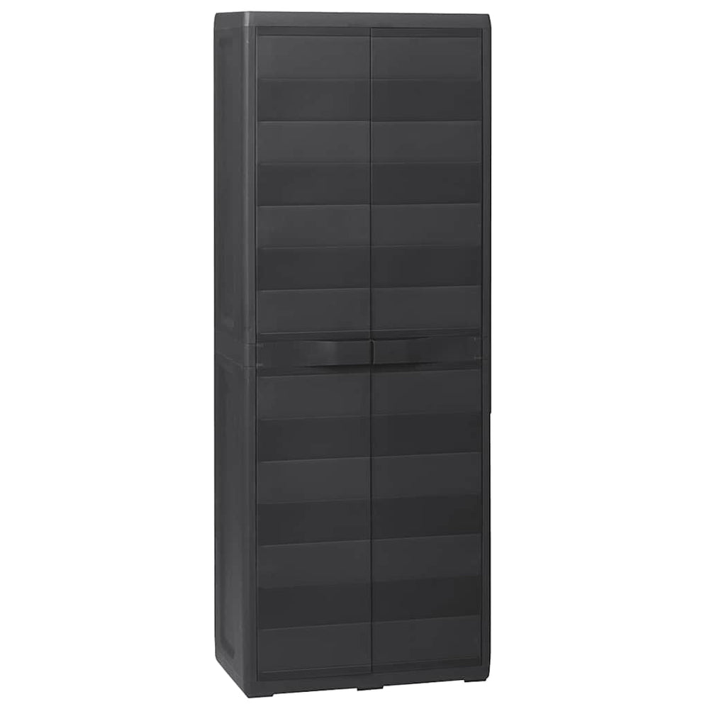 Gartenschrank mit 3 Regalen, Schwarz