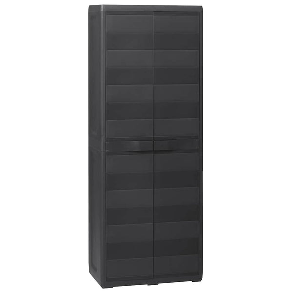 vidaXL Armoire de jardin à 3 étagères Noir