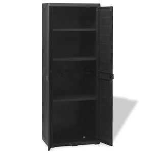 vidaXL Armoire de jardin à 3 étagères Noir