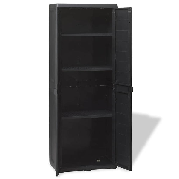 vidaXL Armoire de jardin à 3 étagères Noir
