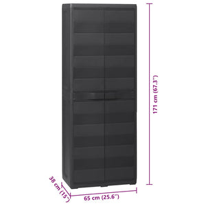 vidaXL Armoire de jardin à 3 étagères Noir