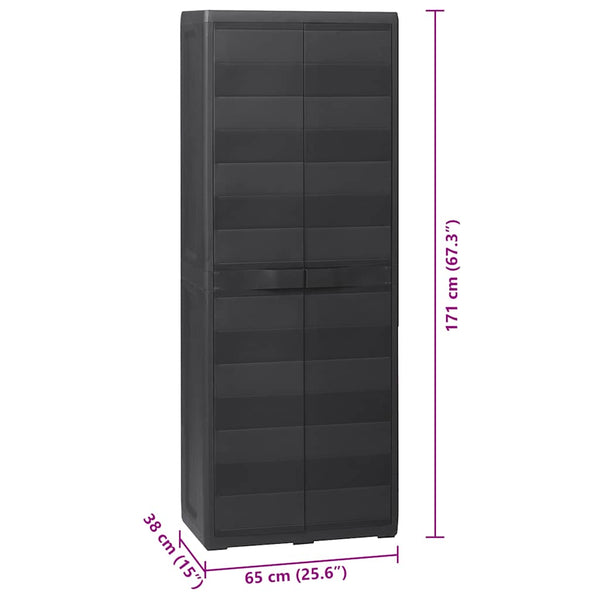 vidaXL Armoire de jardin à 3 étagères Noir