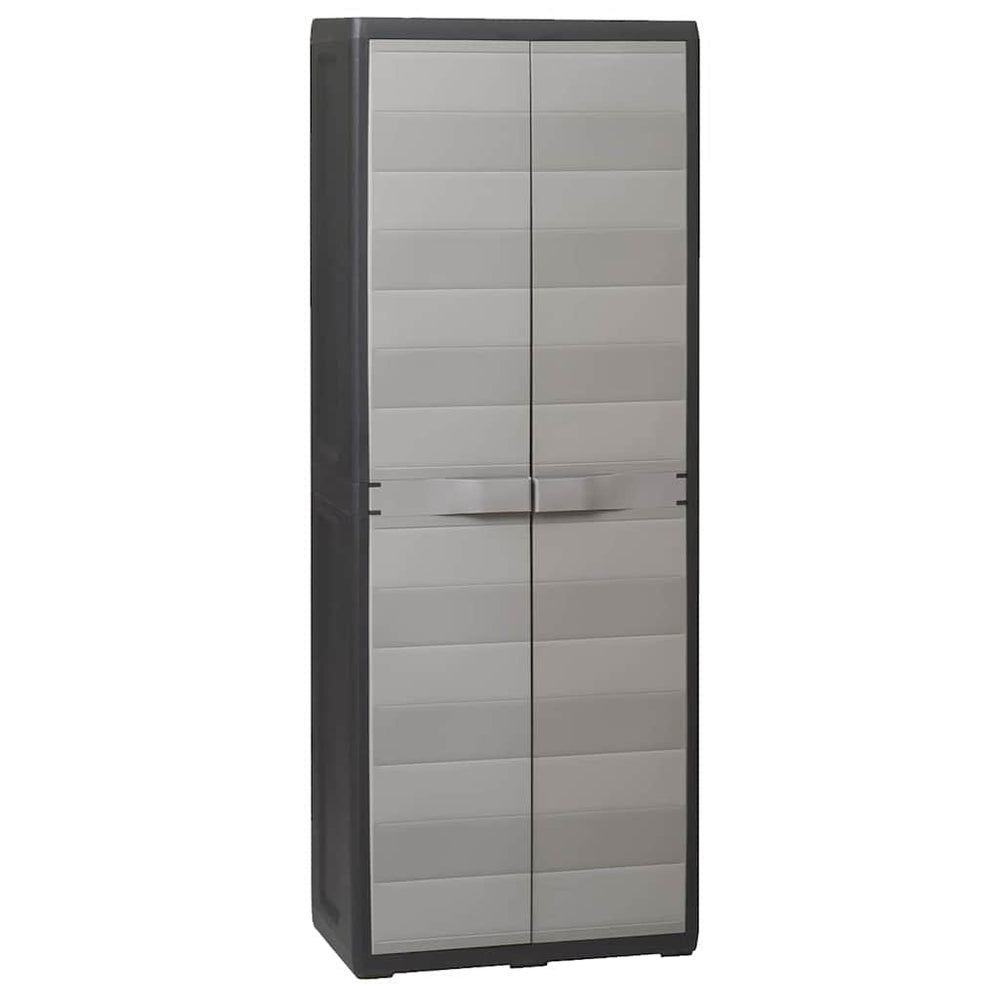 Gartenschrank mit 3 Böden, Schwarz/Grau