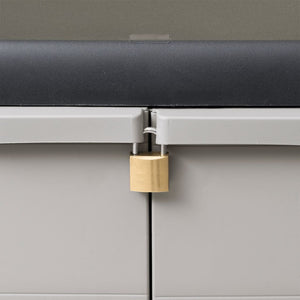 Gartenschrank mit 2 Böden, Schwarz/Grau