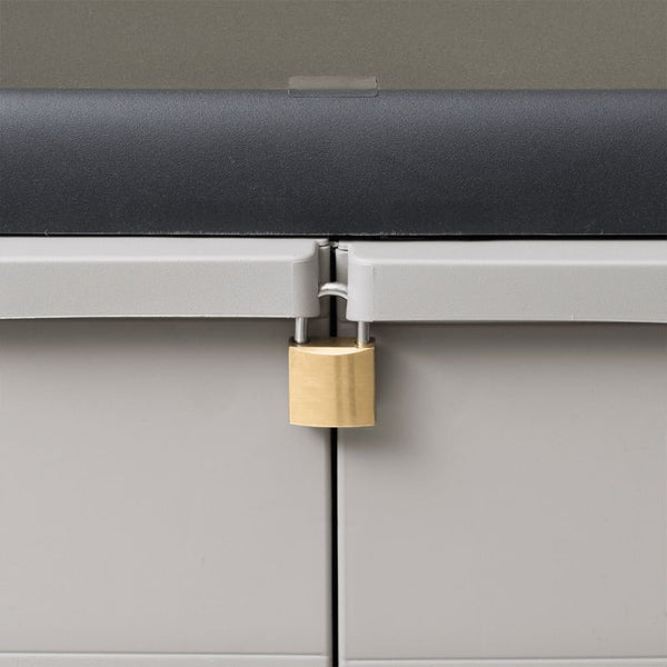 Gartenschrank mit 2 Böden, Schwarz/Grau