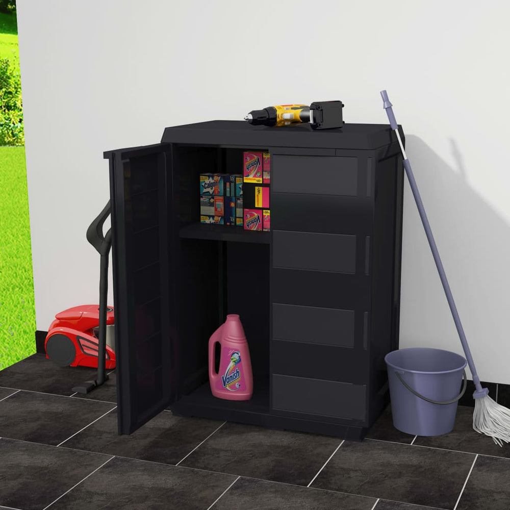 Gartenschrank mit 1 Boden, Schwarz