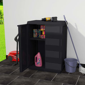 Gartenschrank mit 1 Boden, Schwarz