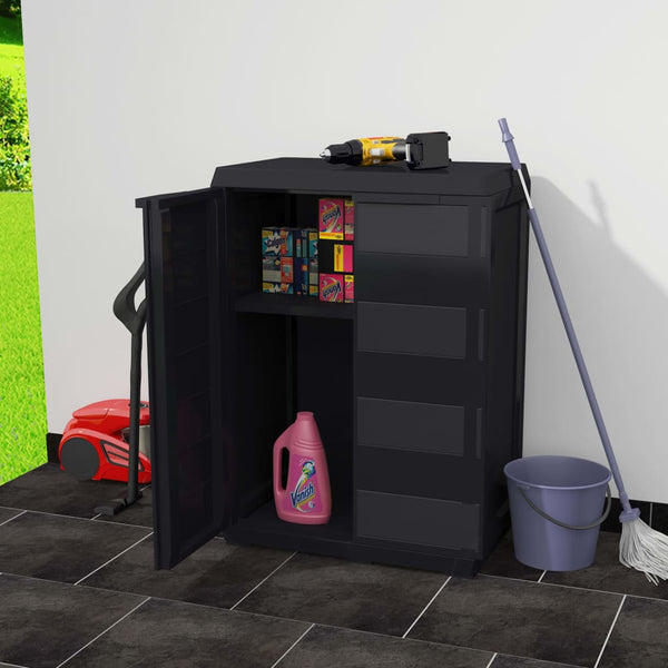 Gartenschrank mit 1 Boden, Schwarz