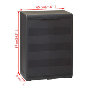 Gartenschrank mit 1 Boden, Schwarz