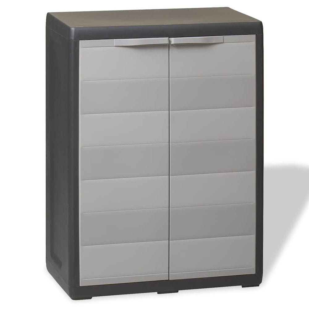 Gartenschrank mit Boden, Schwarz/Grau