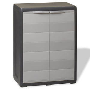 Gartenschrank mit Boden, Schwarz/Grau