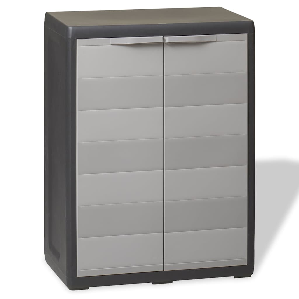 Gartenschrank mit Boden, Schwarz/Grau