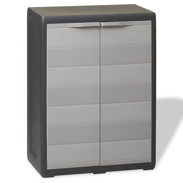 Gartenschrank mit Boden, Schwarz/Grau