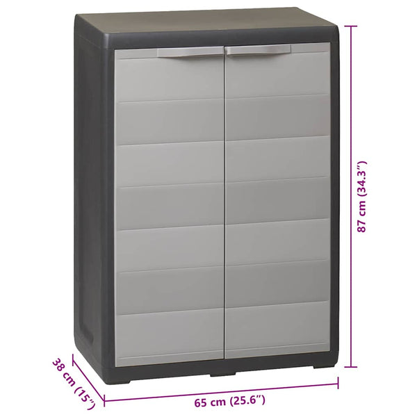 Gartenschrank mit Boden, Schwarz/Grau