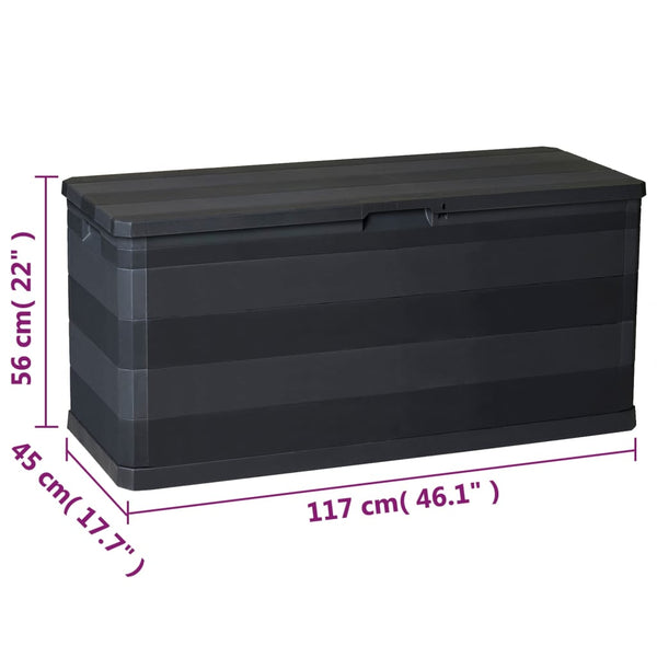 Schwarze Gartenbox 117 cm