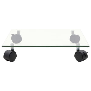 Pflanzenständer mit Rollen 2 Stück Hartglas 35x35 cm Quadrat