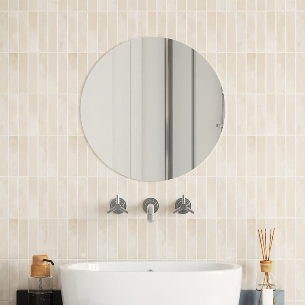 vidaXL Miroir mural 50 cm Rond Verre