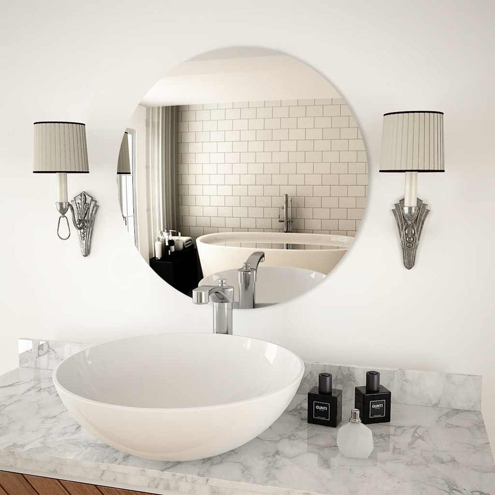 vidaXL Miroir mural rond 60 cm Verre