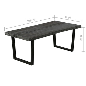Couchtisch Massivholz Mindi 102x56x41 cm Grau