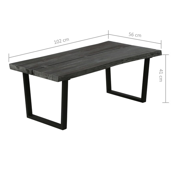 Couchtisch Massivholz Mindi 102x56x41 cm Grau