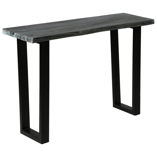 Konsolentisch Mindi-Holz Massiv 110 x 35 x 75 cm Grau