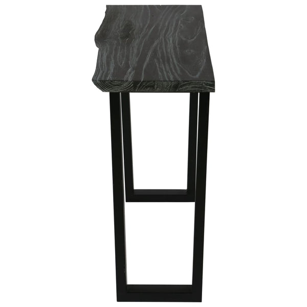 Konsolentisch Mindi-Holz Massiv 110 x 35 x 75 cm Grau