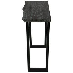 Konsolentisch Mindi-Holz Massiv 110 x 35 x 75 cm Grau
