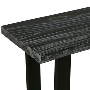 Konsolentisch Mindi-Holz Massiv 110 x 35 x 75 cm Grau