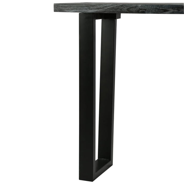 Konsolentisch Mindi-Holz Massiv 110 x 35 x 75 cm Grau