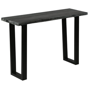Konsolentisch Mindi-Holz Massiv 110 x 35 x 75 cm Grau
