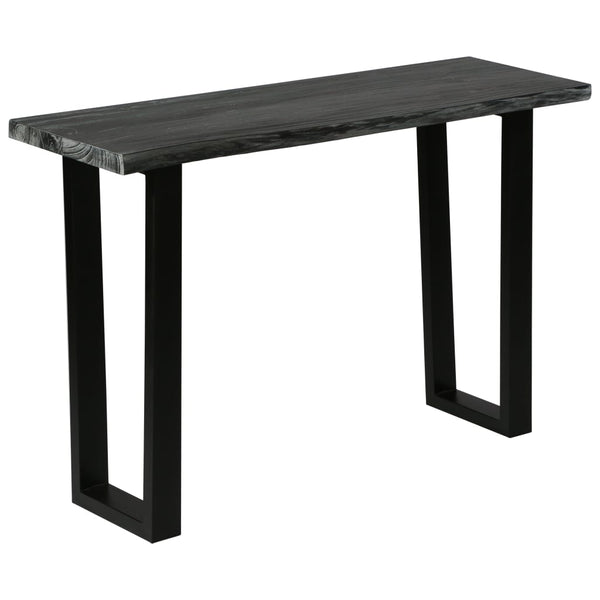 Konsolentisch Mindi-Holz Massiv 110 x 35 x 75 cm Grau