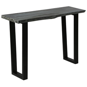 Konsolentisch Mindi-Holz Massiv 110 x 35 x 75 cm Grau
