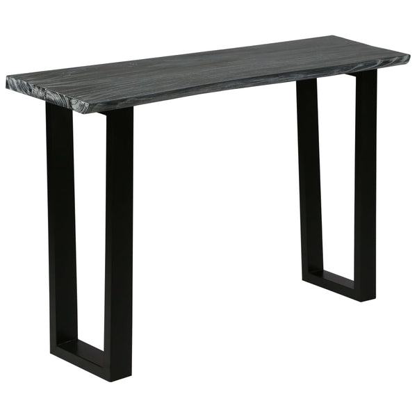 Konsolentisch Mindi-Holz Massiv 110 x 35 x 75 cm Grau
