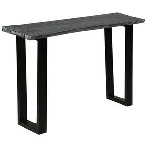 Konsolentisch Mindi-Holz Massiv 110 x 35 x 75 cm Grau