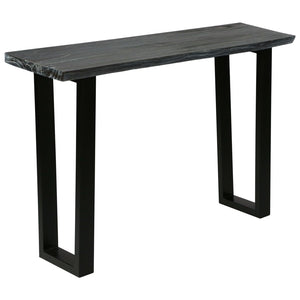 Konsolentisch Mindi-Holz Massiv 110 x 35 x 75 cm Grau