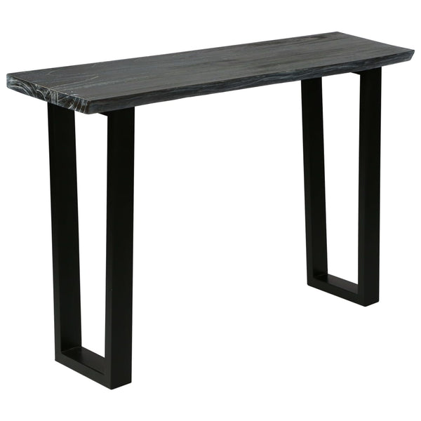 Konsolentisch Mindi-Holz Massiv 110 x 35 x 75 cm Grau