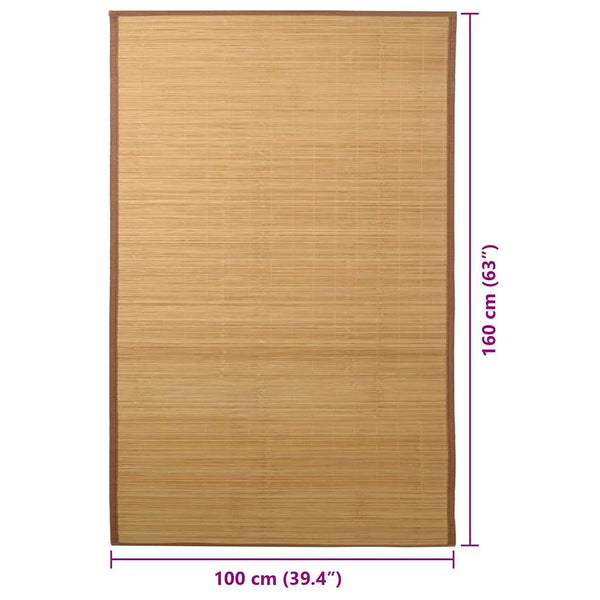 Teppich Bambus 100 x 160 cm Braun