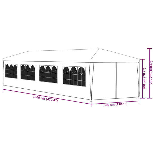 Party Tent 3x12 m White