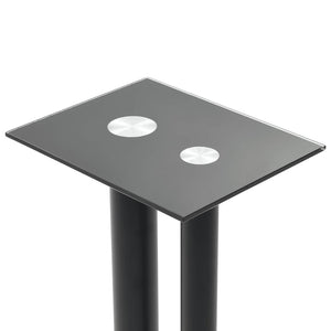 Lautsprecherständer Schwarz Hartglas Doppelsäule 2er Set