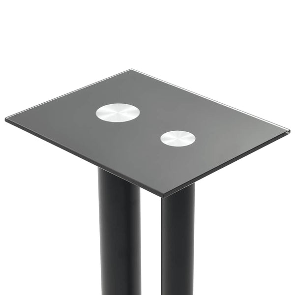 Lautsprecherständer Schwarz Hartglas Doppelsäule 2er Set