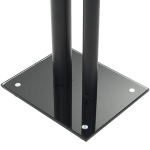 Lautsprecherständer Schwarz Hartglas Doppelsäule 2er Set