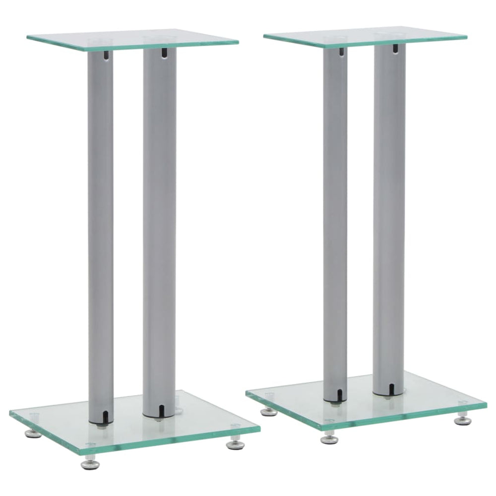 Lautsprecherständer Säulen Design Silber 2er Set