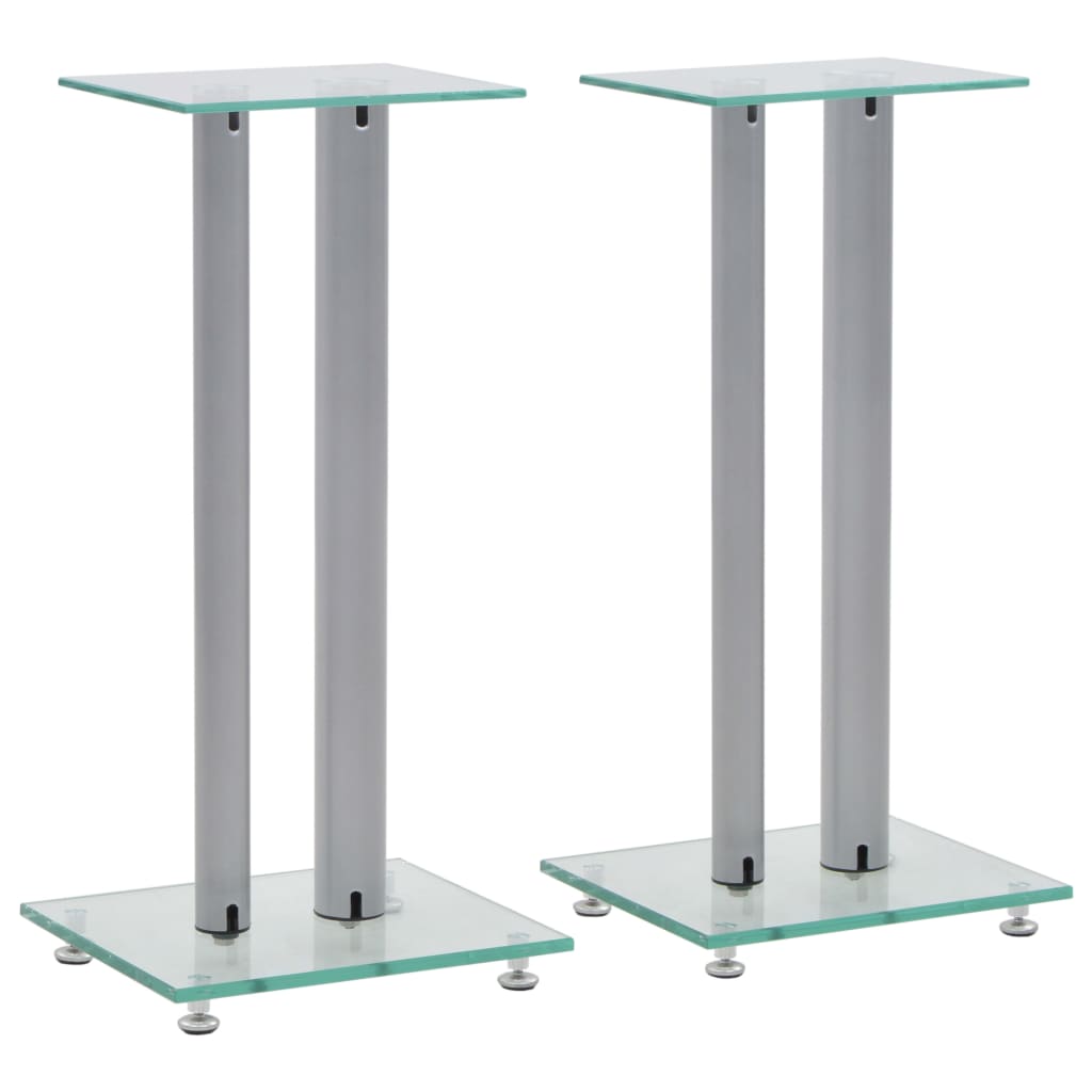Lautsprecherständer Säulen Design Silber 2er Set